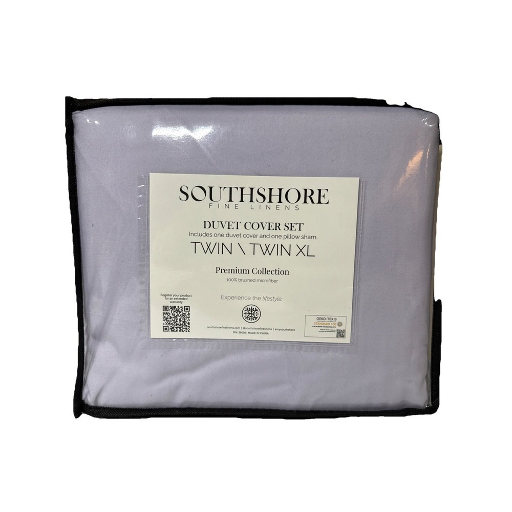 South Shore Twin/Twin XL Duvet Cover & Sham 2-Piece Set Lilac‎ Lavender Bedding